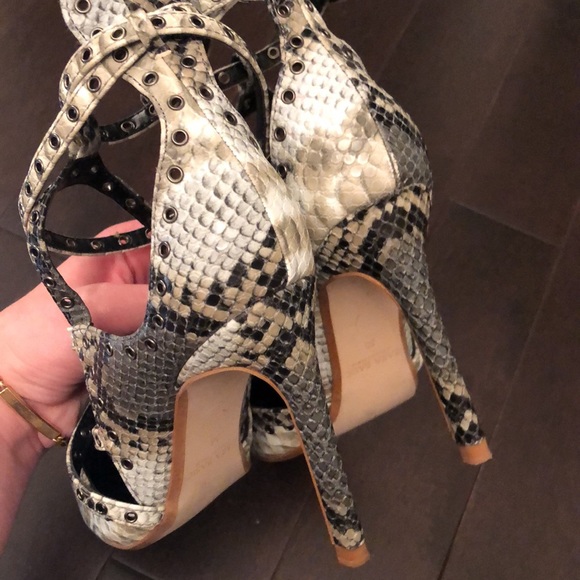 Zara Faux Snakeskin Strappy Shoe - Picture 4 of 8
